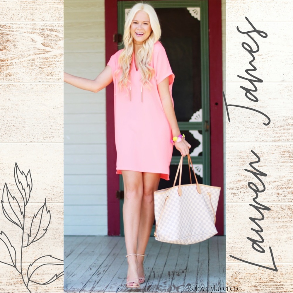 Lauren James Lainey Dress Geranium Pink NWT